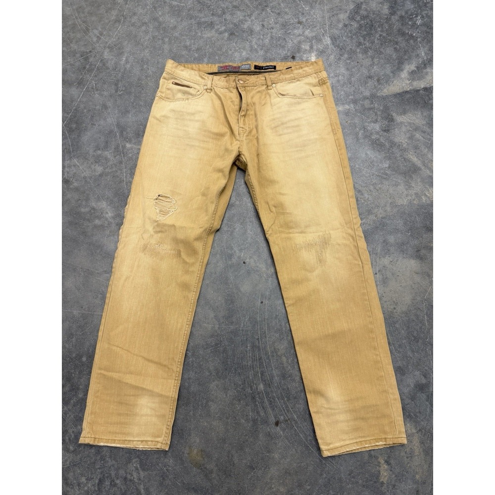 Jordan Craig Ross Khaki Pants Mens Size 40 x 32 Distressed Beige Jeans
